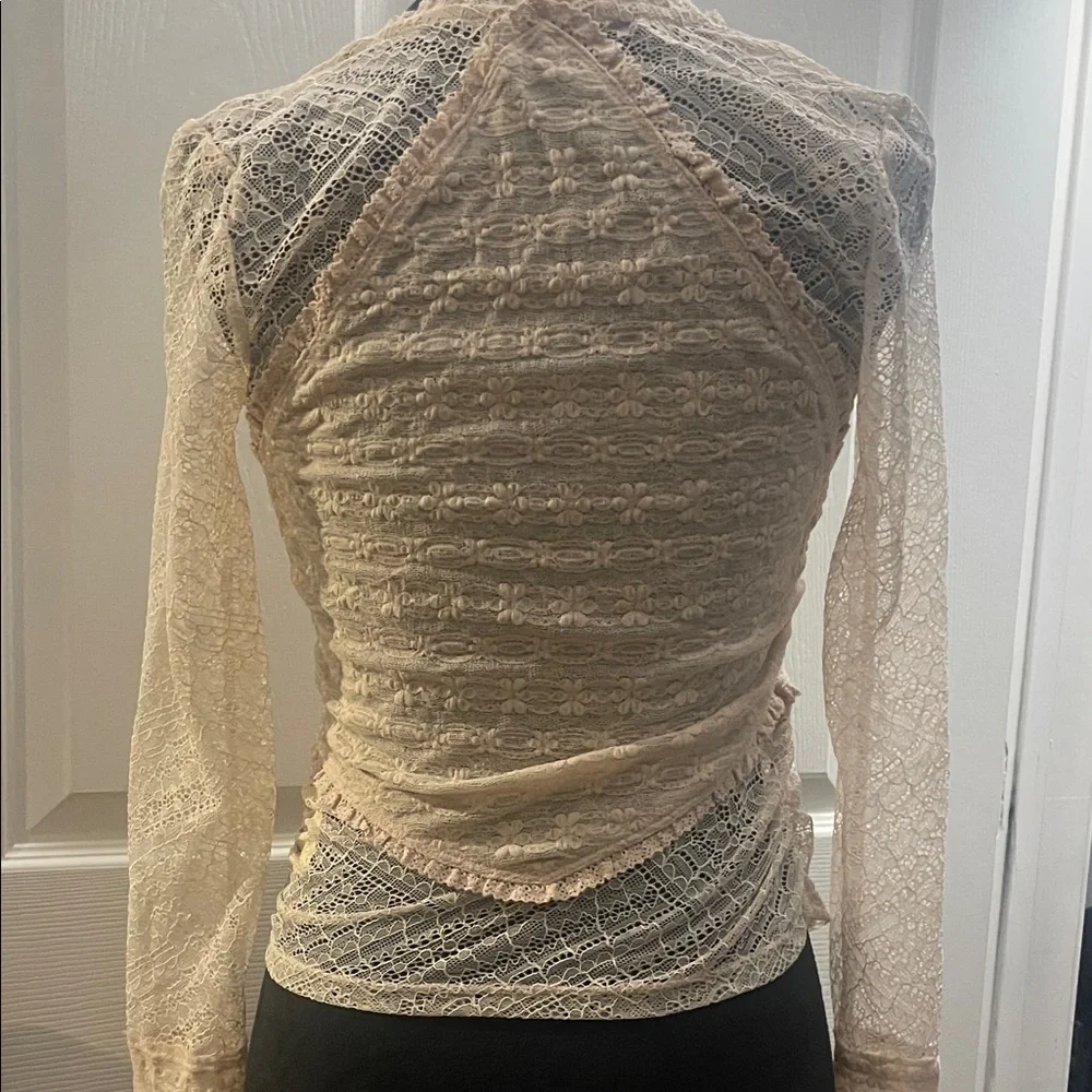 Free People | Tops | Free People My Party Lace Long Sleeve Top